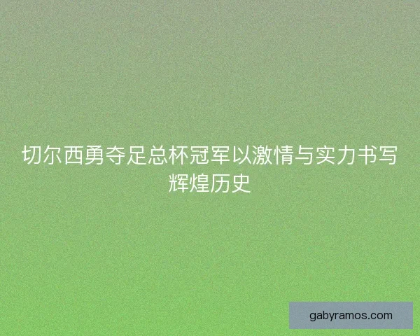 切尔西勇夺足总杯冠军以激情与实力书写辉煌历史
